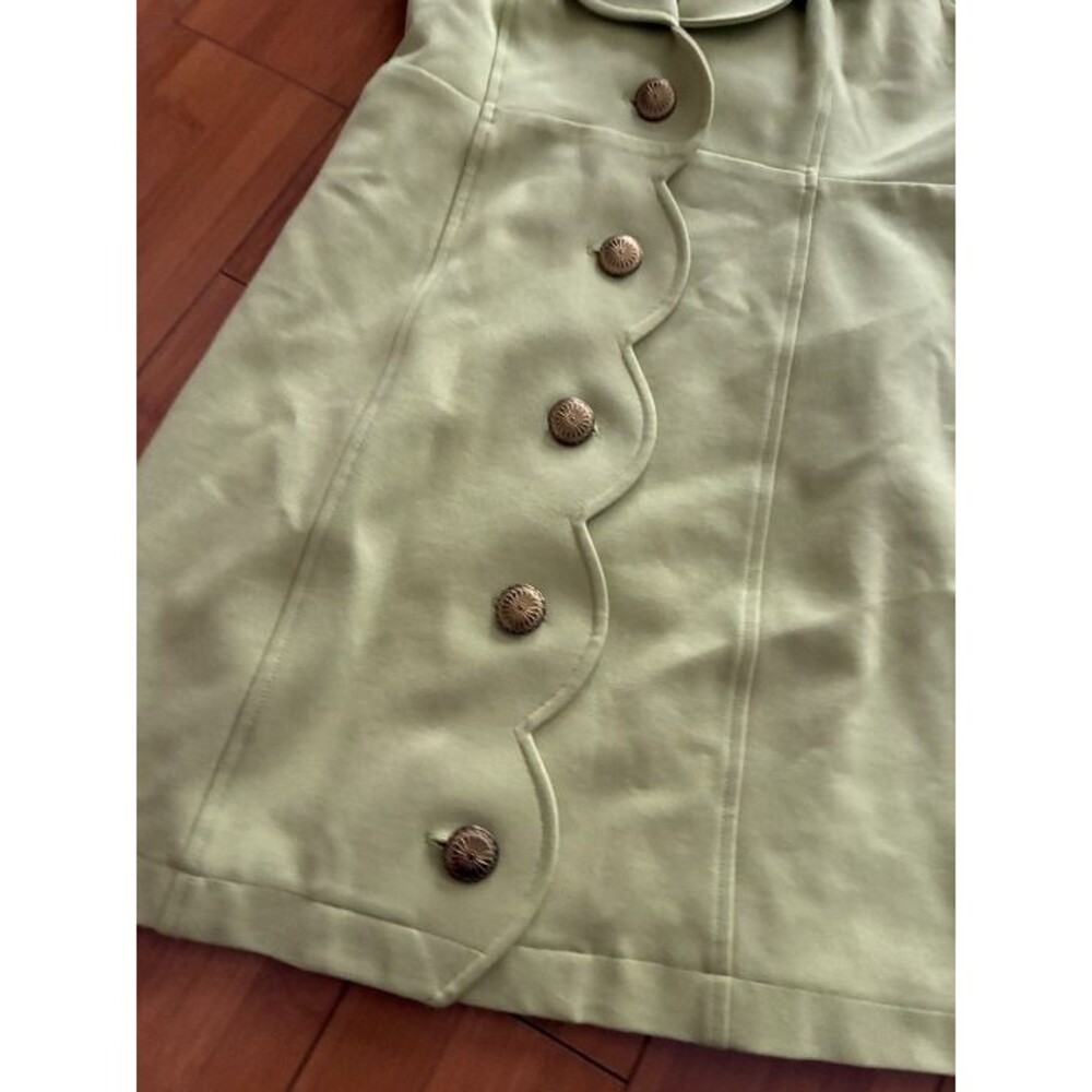 Maeve Anthropologie light green scalloped collar mini dress Medium Petite - Picture 3 of 8